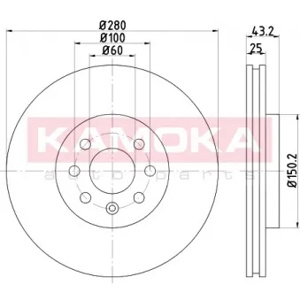 Jeu de 2 disques de frein avant KAMOKA OEM 93181113