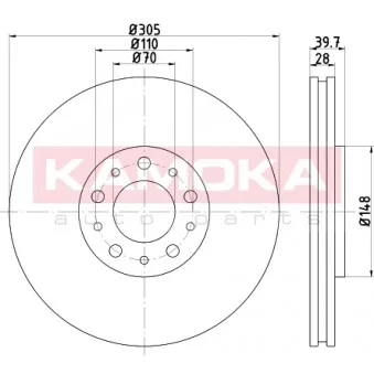 Jeu de 2 disques de frein avant KAMOKA OEM 51937304