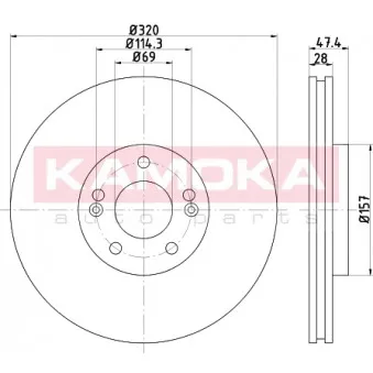 Jeu de 2 disques de frein avant KAMOKA OEM 517122T100