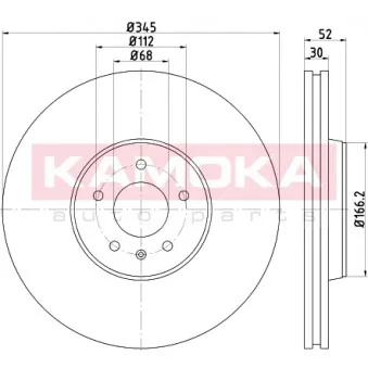 Jeu de 2 disques de frein avant KAMOKA OEM 4G0615301