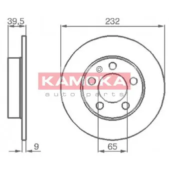 Jeu de 2 disques de frein arrière KAMOKA OEM 1J0615301
