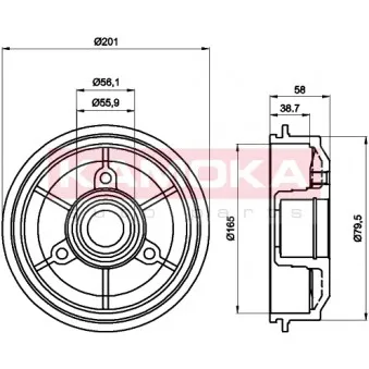 Tambour de frein KAMOKA OEM 424733