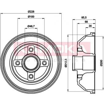 Tambour de frein KAMOKA OEM 9166287