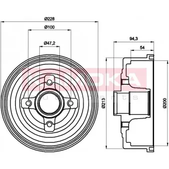 Tambour de frein KAMOKA OEM 9004417