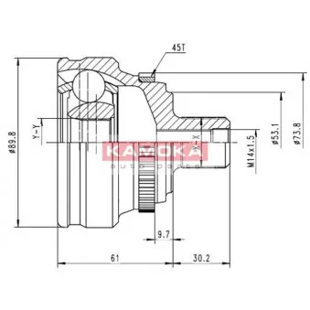 Embout de cardan avant (kit de réparation) KAMOKA OEM 893498099M