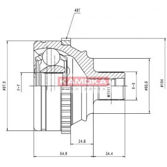 Embout de cardan avant (kit de réparation) KAMOKA OEM 701498099CX
