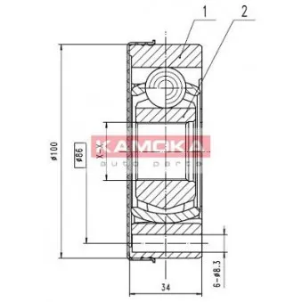 Embout de cardan avant (kit de réparation) KAMOKA OEM 893498103