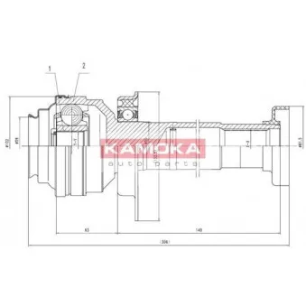 Jeu de joints, arbre de transmission avant droit KAMOKA OEM 7H0498104F