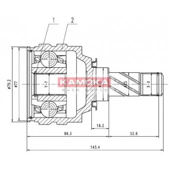 KAMOKA 8717 - Embout de cardan avant (kit de réparation)