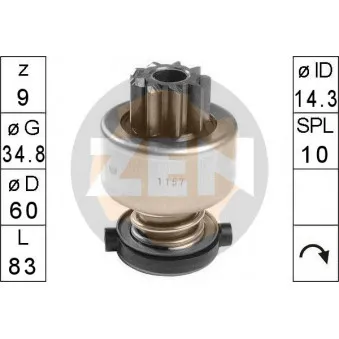MESSMER ZN1157 - Embrayage à roue libre, démarreur