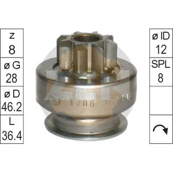 MESSMER ZN1706 - Embrayage à roue libre, démarreur