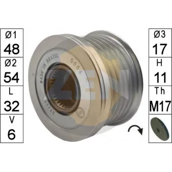 MESSMER ZN5664 - Poulie roue libre, alternateur