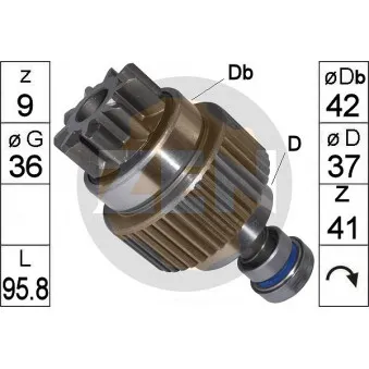 ERA ZN1862 - Embrayage à roue libre, démarreur