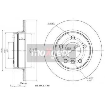 Jeu de 2 disques de frein arrière MAXGEAR OEM 34211164511