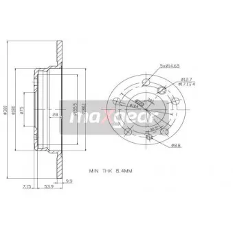 Jeu de 2 disques de frein arrière MAXGEAR OEM 1162305