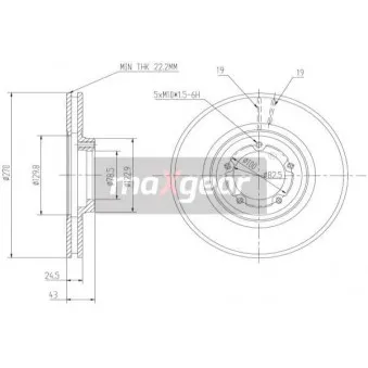 Jeu de 2 disques de frein avant MAXGEAR OEM 5025611
