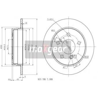 Jeu de 2 disques de frein arrière MAXGEAR OEM A2024230012