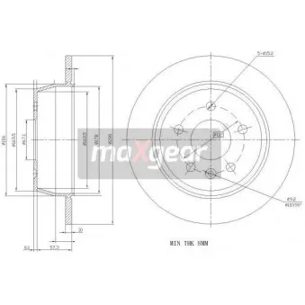 Jeu de 2 disques de frein arrière MAXGEAR OEM 6384230112