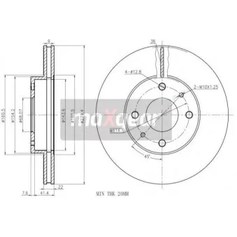 Jeu de 2 disques de frein avant MAXGEAR OEM 4020655F03