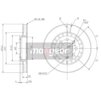 Jeu de 2 disques de frein avant MAXGEAR OEM 93182285
