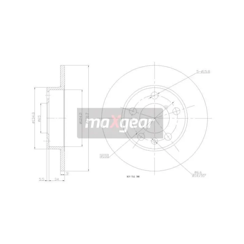 Jeu de 2 disques de frein arrière MAXGEAR 19-0749MAX - Visuel 1