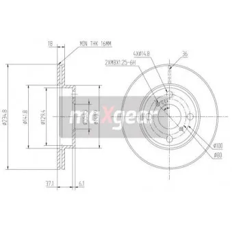 Jeu de 2 disques de frein avant MAXGEAR OEM 4351252020