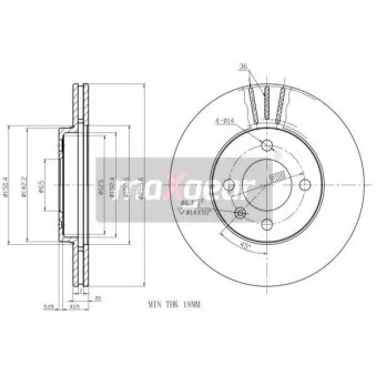 Jeu de 2 disques de frein avant MAXGEAR OEM 357615301D