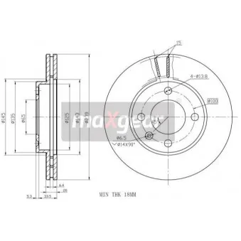 Jeu de 2 disques de frein avant MAXGEAR OEM 321615301B