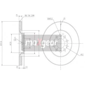 Jeu de 2 disques de frein avant MAXGEAR OEM 3B0615301B