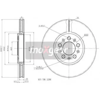 Jeu de 2 disques de frein avant MAXGEAR OEM 1J0615301C