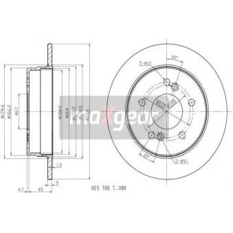 Jeu de 2 disques de frein arrière MAXGEAR OEM A2024230012