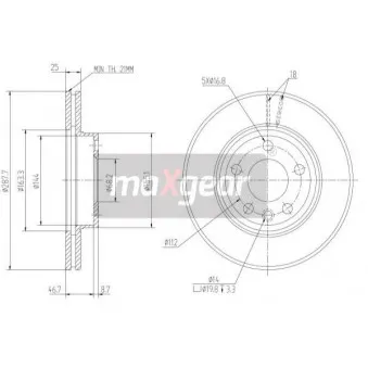 Jeu de 2 disques de frein avant MAXGEAR OEM 1143641