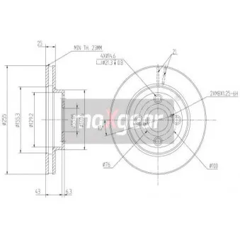 Jeu de 2 disques de frein avant MAXGEAR OEM 4351212620