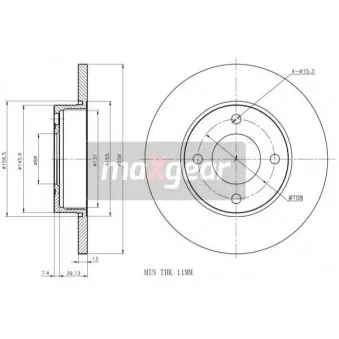 Jeu de 2 disques de frein avant MAXGEAR OEM 431615301