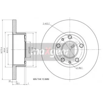 Jeu de 2 disques de frein avant MAXGEAR OEM 4249H6