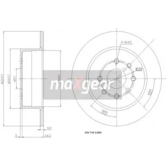Jeu de 2 disques de frein arrière MAXGEAR OEM 0569117
