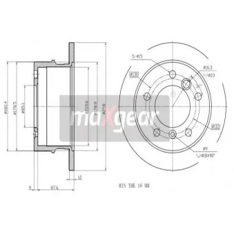 Jeu de 2 disques de frein arrière MAXGEAR OEM 2D0501205C