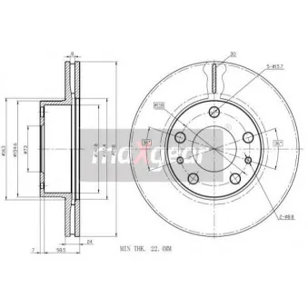 Jeu de 2 disques de frein arrière MAXGEAR OEM 4246L2