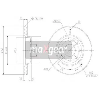 Jeu de 2 disques de frein avant MAXGEAR OEM 569021