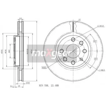Jeu de 2 disques de frein avant MAXGEAR 19-0808