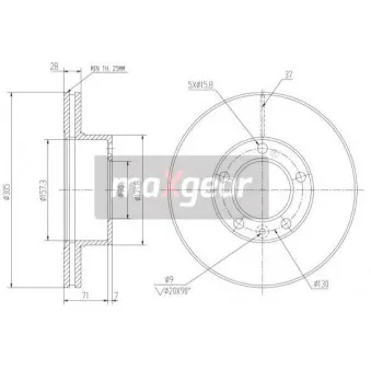 Jeu de 2 disques de frein avant MAXGEAR OEM 7700314064