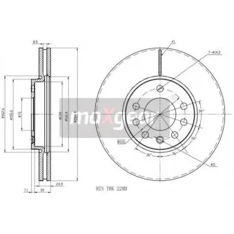 Jeu de 2 disques de frein avant MAXGEAR OEM 93171497