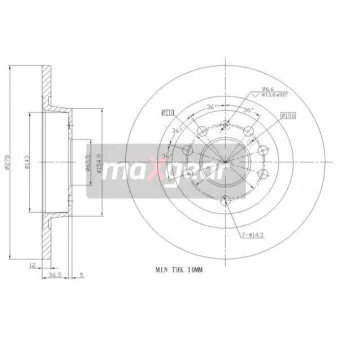 Jeu de 2 disques de frein arrière MAXGEAR OEM 12762290