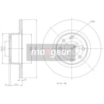 Jeu de 2 disques de frein arrière MAXGEAR OEM E169143