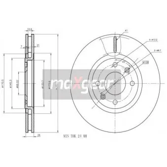 Jeu de 2 disques de frein arrière MAXGEAR OEM 4246L8