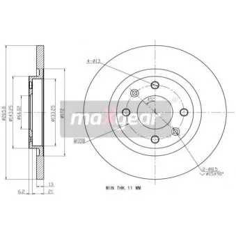 Jeu de 2 disques de frein avant MAXGEAR OEM 1608691680