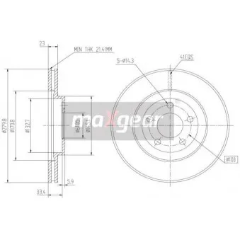 Jeu de 2 disques de frein avant MAXGEAR OEM 04509994AB