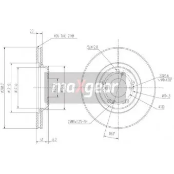 Jeu de 2 disques de frein avant MAXGEAR OEM 45251S7AN10