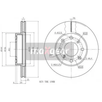 Jeu de 2 disques de frein avant MAXGEAR OEM 45251SH3A10