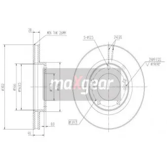 Jeu de 2 disques de frein avant MAXGEAR OEM 517123E000